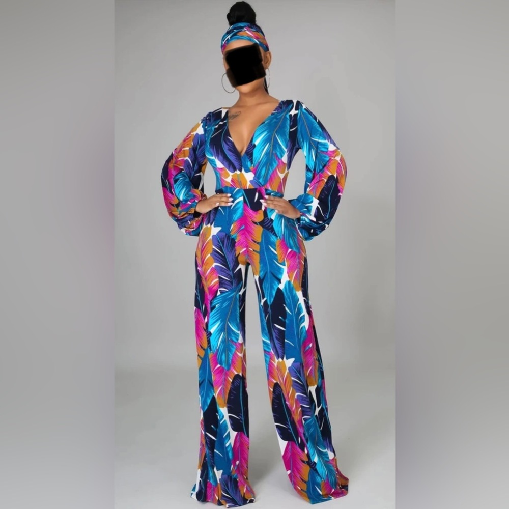 🚨New Item Alert🚨 Tropical Blueberry Jumpsuit